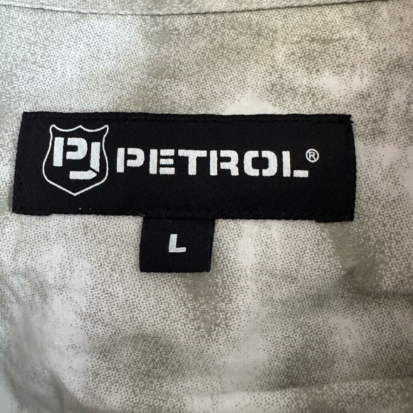 PETROL Grey rhinestone Cotton MEN’S Large LONG SLEEVE Western Shirt. Pearl snaps - Picture 8 of 8